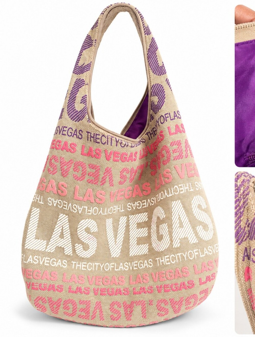 Robin Ruth Beige Las Vegas Canvas Bag